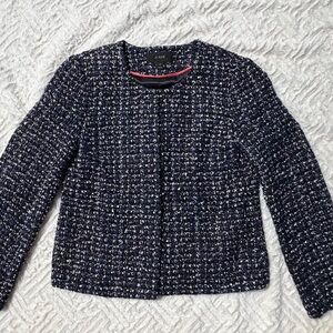 J. Crew Women's Classic Navy Tweed Blazer